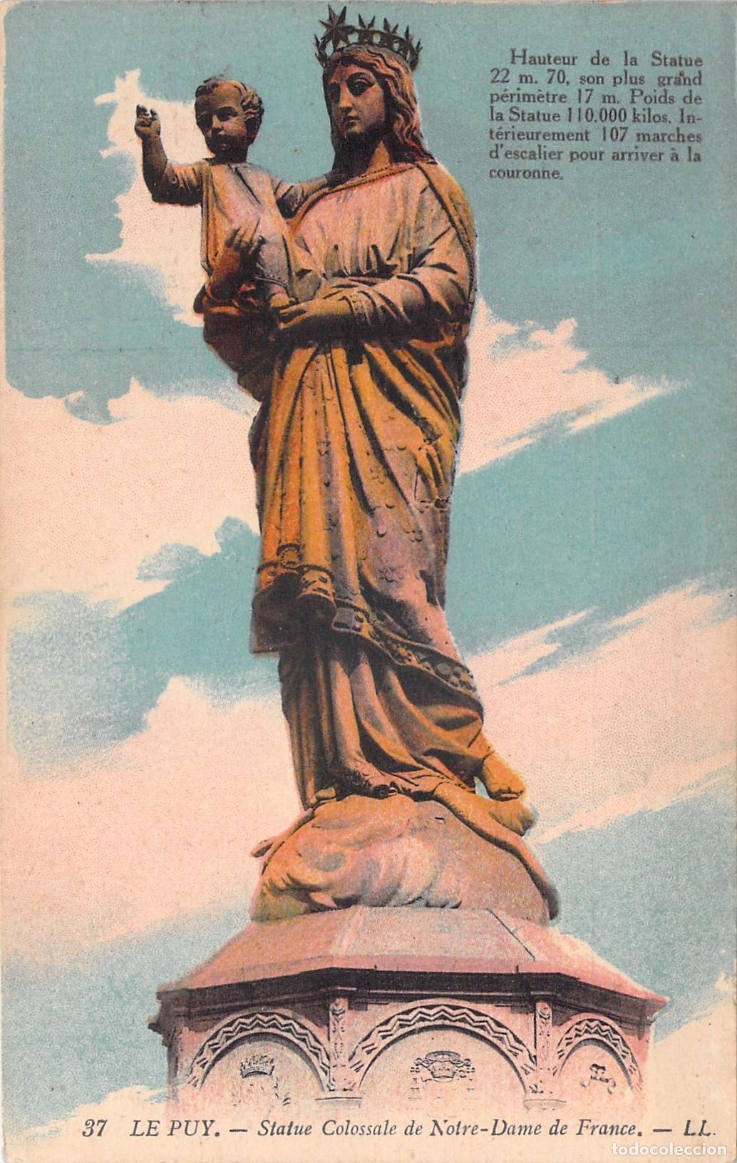 Postales: Postal de la Estatua Colosal de Notre-Dame de France, Le Puy