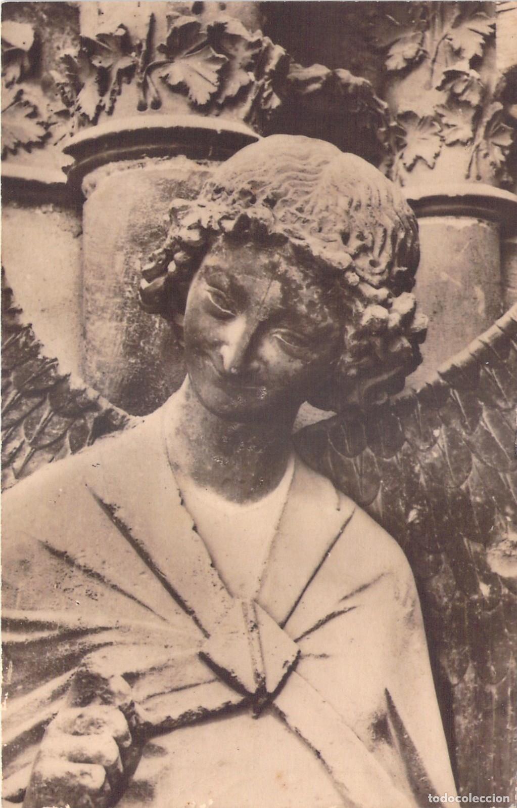 Postales: Postal de Reims: El &Aacute;ngel de la Sonrisa de la Catedral
