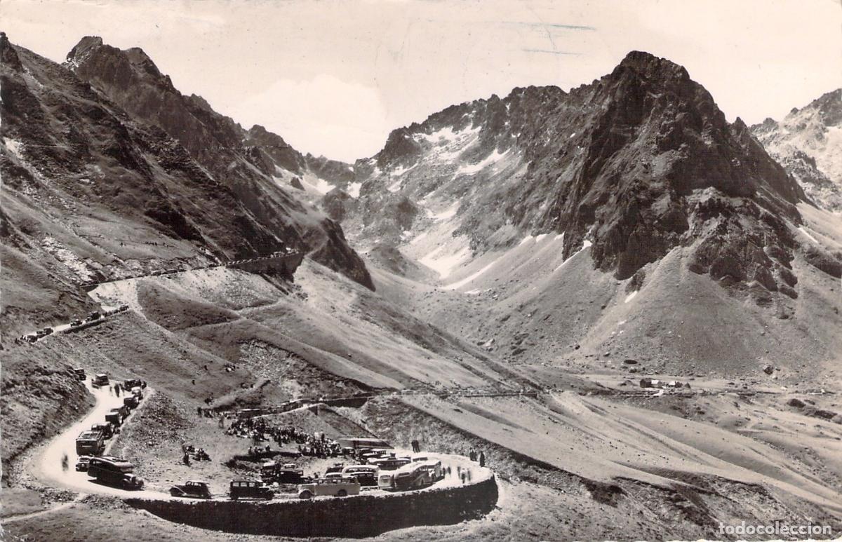 Postales: Postal de la Ruta del Tourmalet y Cadena de los Pirineos, Francia