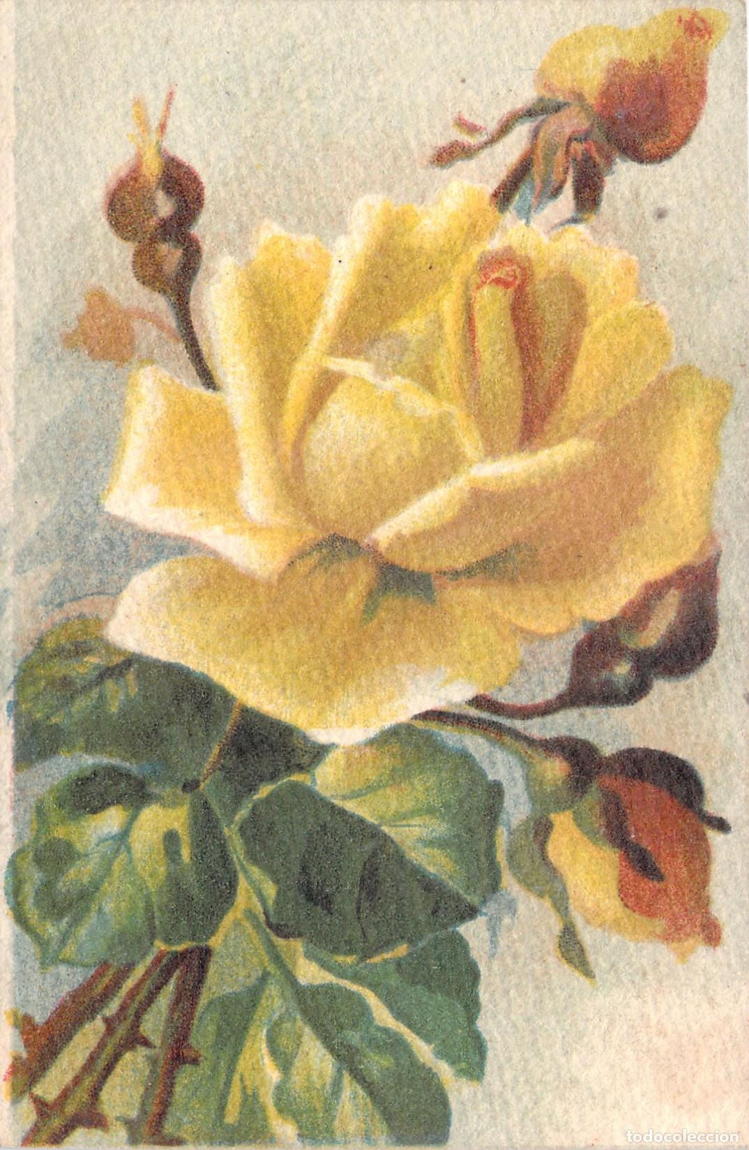 Postales: Tarjeta Postal con Ilustraci&oacute;n Art&iacute;stica de Rosa Amarilla