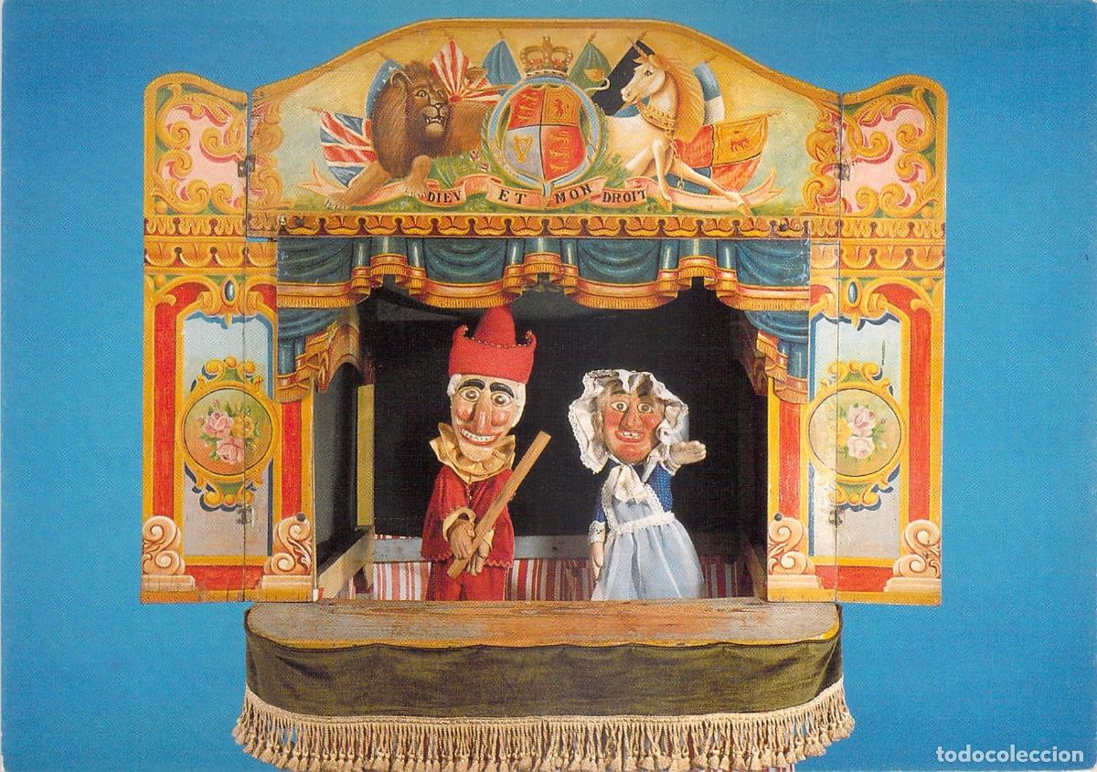 Postales: Postal de Teatro de T&iacute;teres Punch and Judy del Siglo XIX
