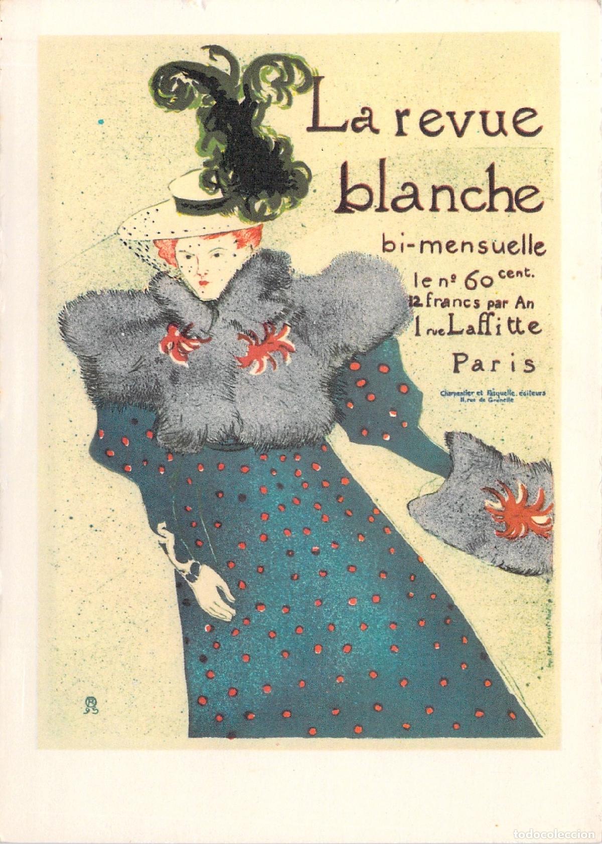 Postales: Postal de Arte Toulouse-Lautrec La Revue Blanche Cartel Franc&eacute;s