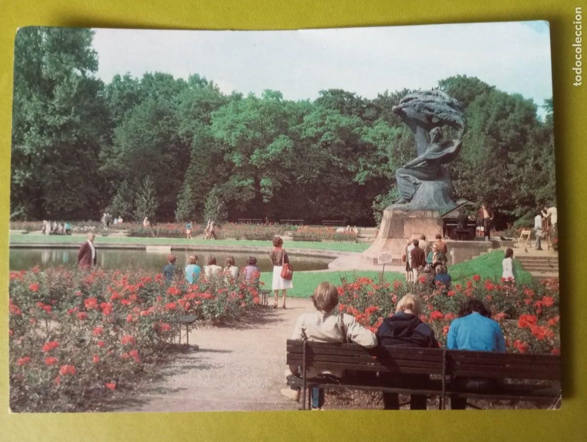 Postales: POSTAL DE POLONIA, VARSOVIA, 1984, PARQUE Y ESTATUA DE CHOPIN, CIRCULADA