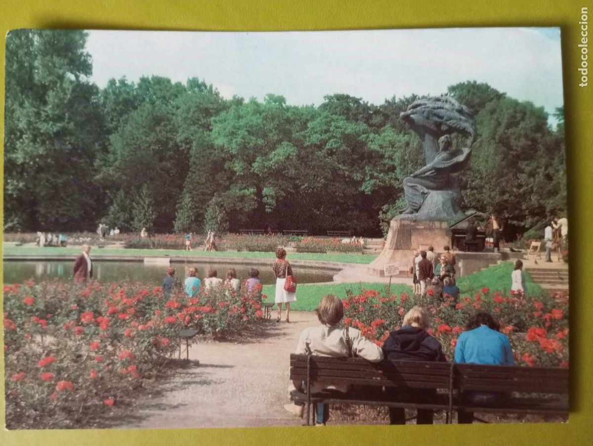 Postales: POSTAL DE POLONIA, VARSOVIA, 1984, PARQUE Y ESTATUA DE CHOPIN, CIRCULADA