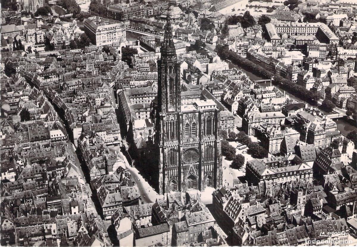 Postales: Postal de Estrasburgo: Vista A&eacute;rea de la Catedral y Casco Antiguo