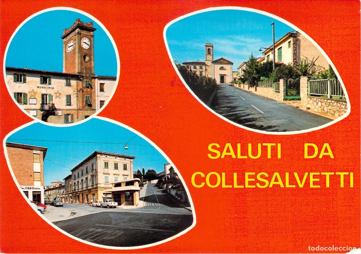 Postales: Postal de Collesalvetti, Italia - Vistas de la Ciudad y Grupo Radio Alfa Tango