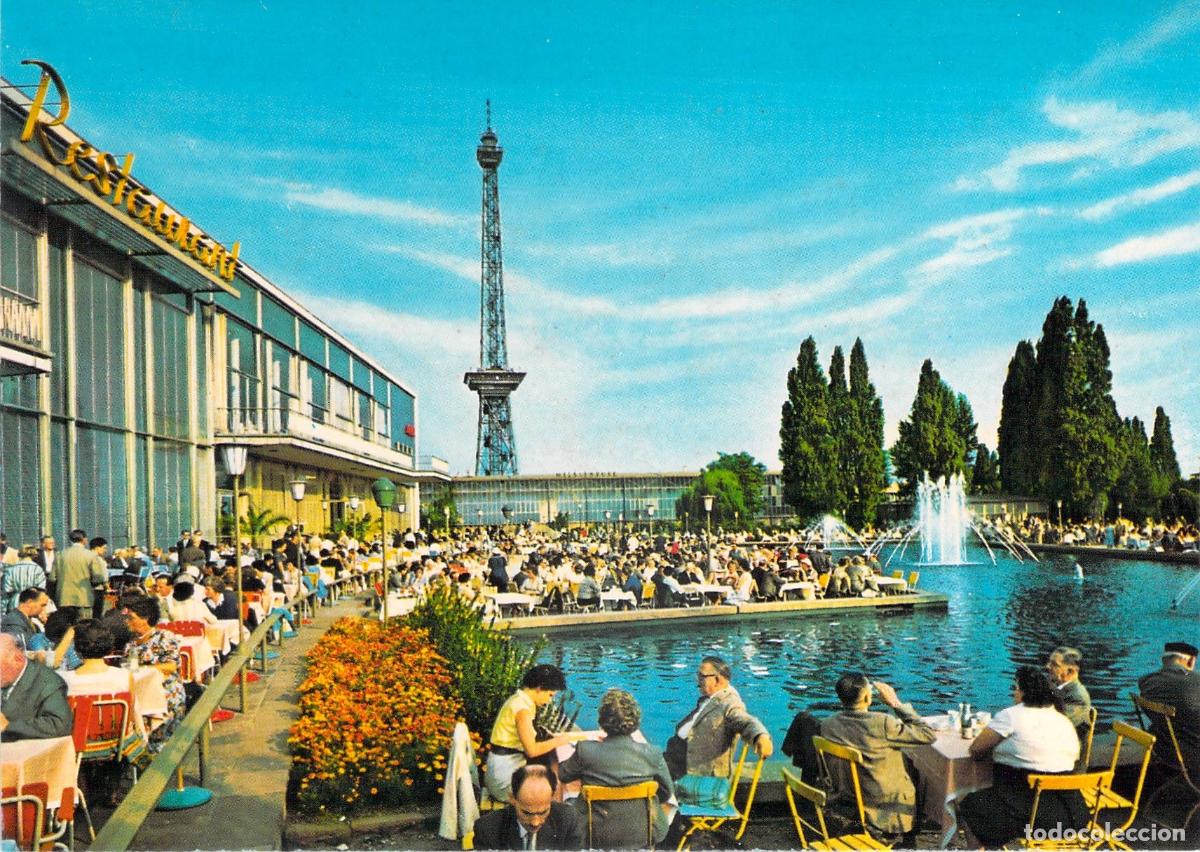 Postales: Postal de Berl&iacute;n Oeste con la Torre de Radio Funkturm y Restaurante