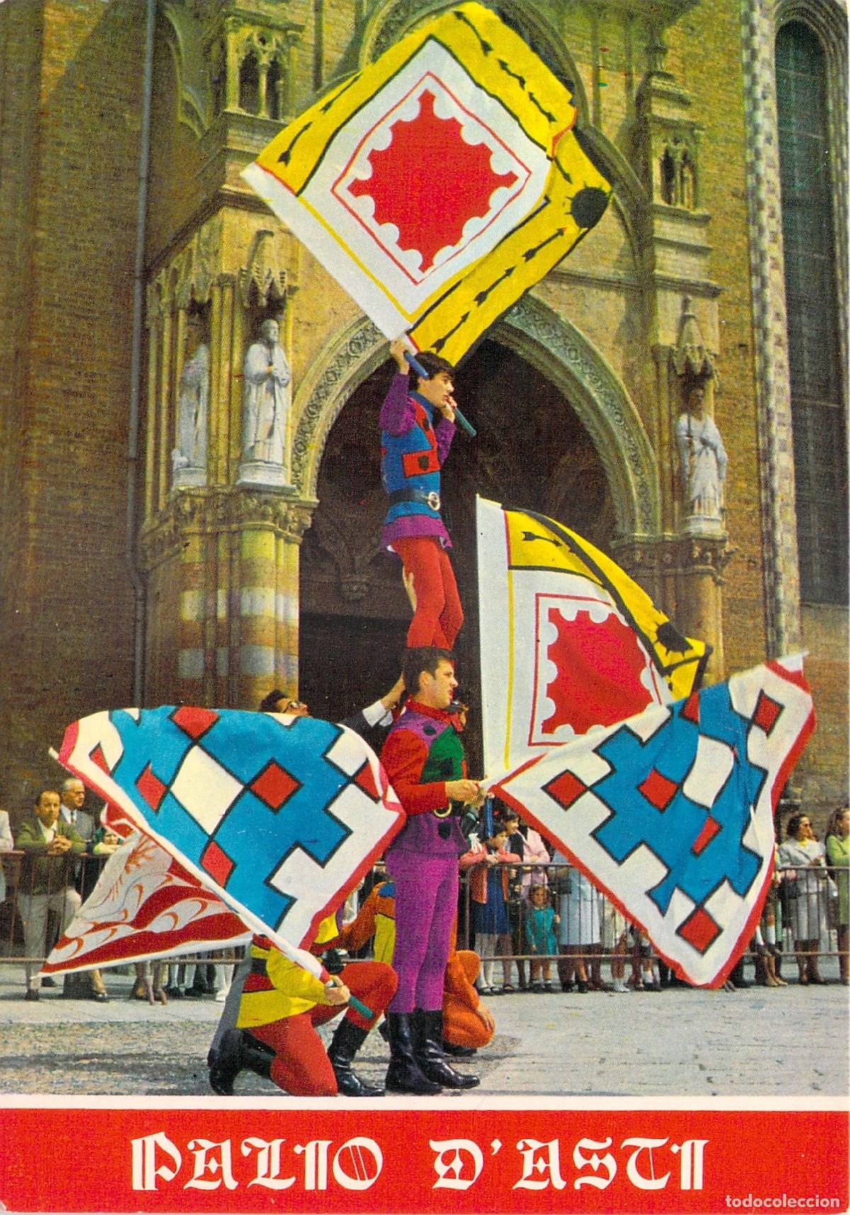 Postales: Postal Palio d'Asti Sbandieratori Italia Tarjeta QSL Radioaficionado
