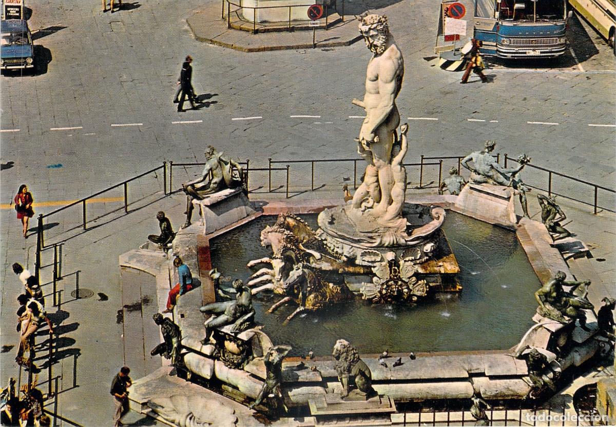 Postales: Postal Fuente de Neptuno en Florencia, Italia
