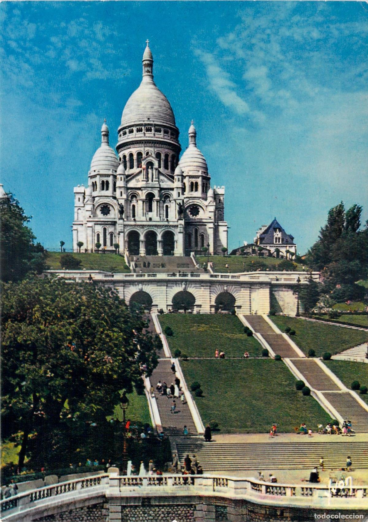 Postales: Postal de la Bas&iacute;lica del Sagrado Coraz&oacute;n y Montmartre, Par&iacute;s