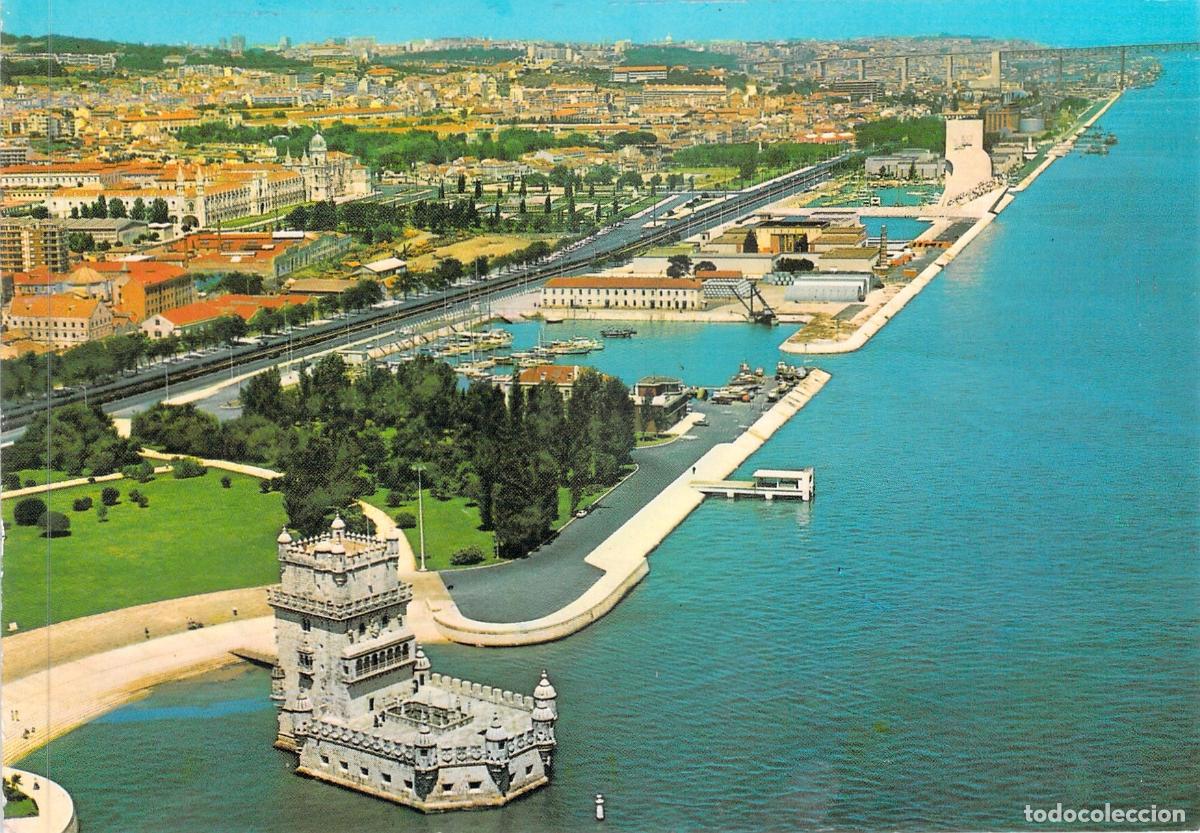 Postales: Postal de Lisboa: Torre de Bel&eacute;m y Monasterio de los Jer&oacute;nimos