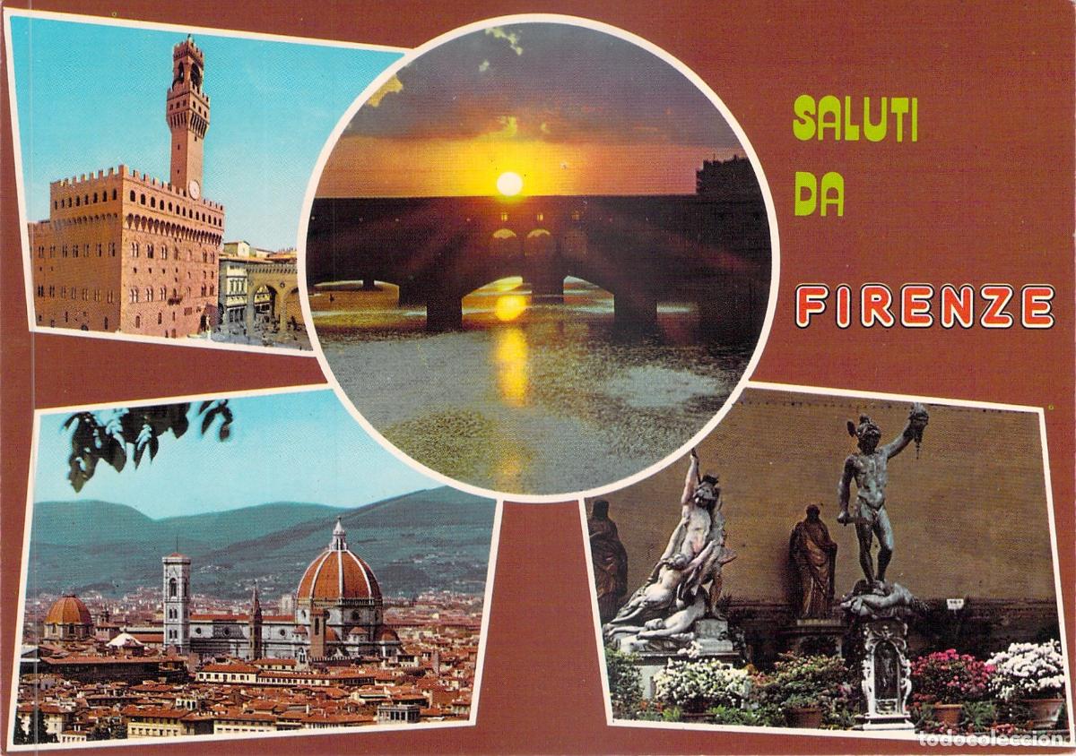 Postales: Postal de Florencia Italia Multivista Duomo y Ponte Vecchio