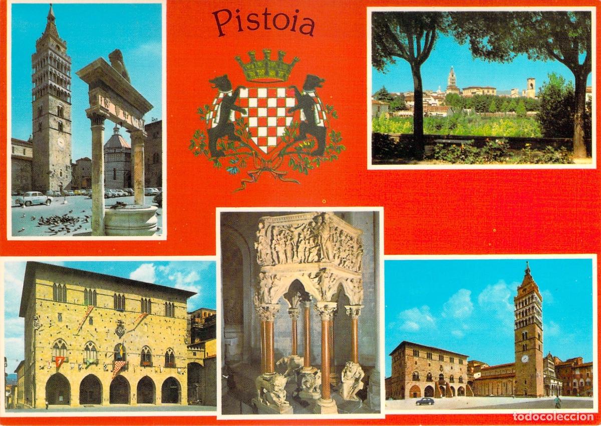 Postales: Postal Multi-vista de Pistoia, Italia - Escudo y Monumentos Hist&oacute;ricos