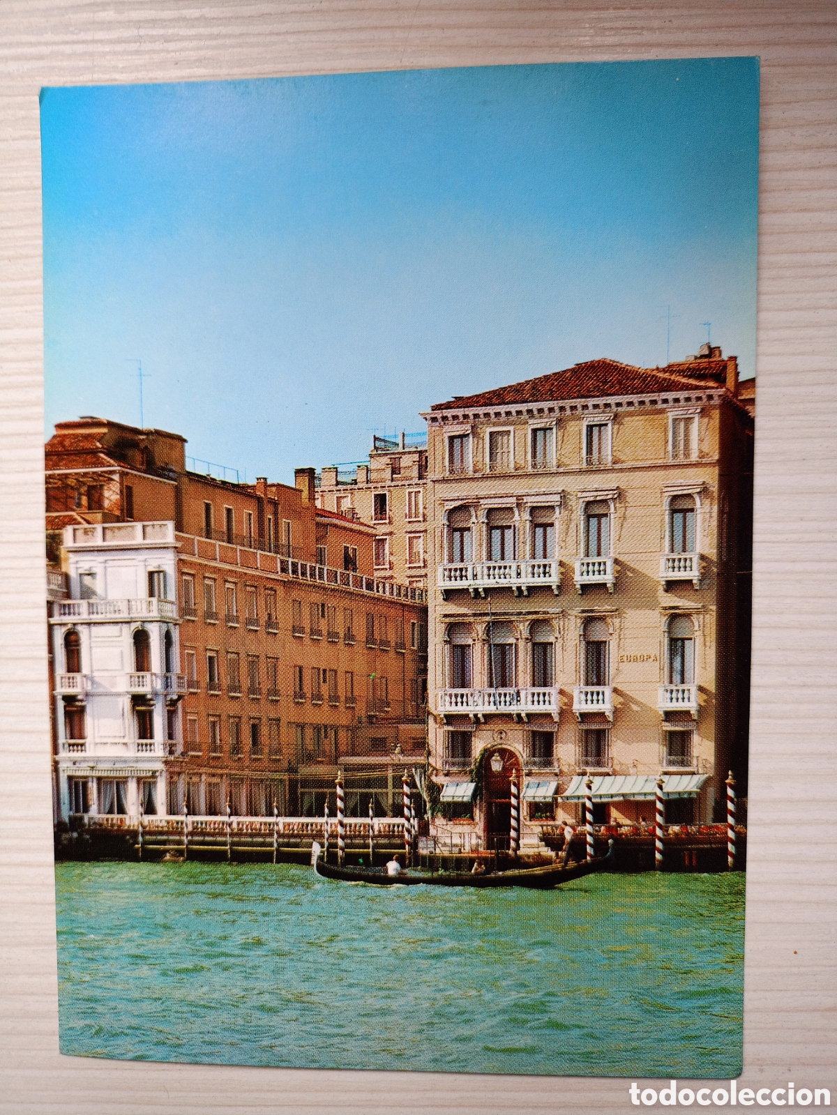 Postales: postal antigua del Grand Hotel Europa en el Canal Grande de Venecia