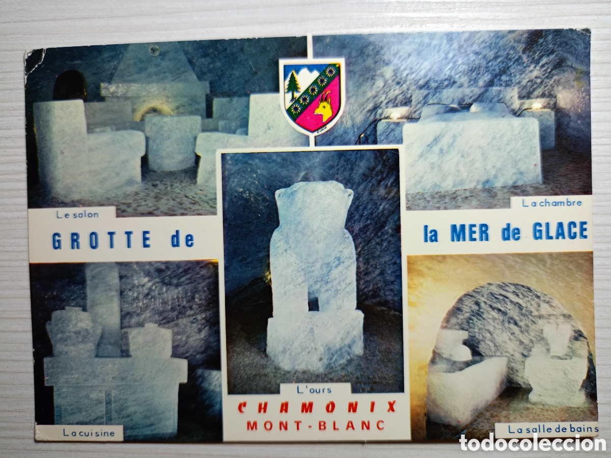 Postales: Chamonix-Mont Blanc - La Cueva del Mar de Hielo usada 1977