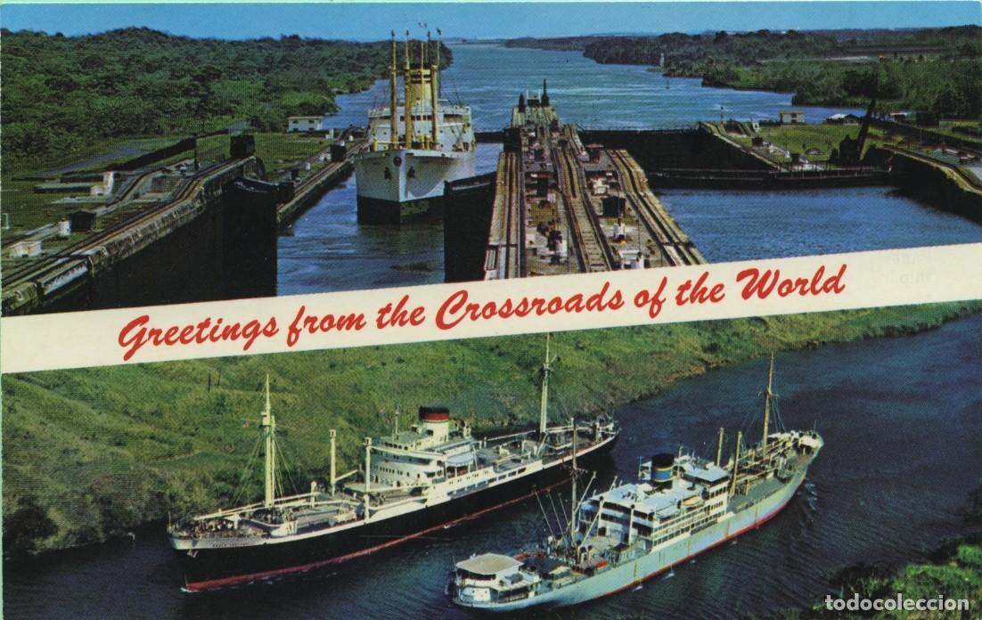 Postales: N&ordm; C11440-Esclusas de Gatun-Corte Culebra. CANAL DE PANAM&Aacute;. Sin circular. ED. MIKE ROBERTS