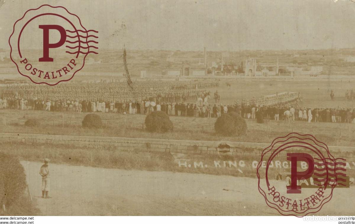 Postales: REAL PHOTO POSTCARD MALTA HM KING GEORGE BIRTHDAY