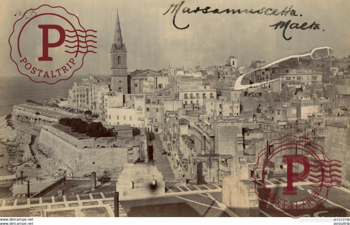 Postales: 1906 RARE STAMPS REAL PHOTO POSTCARD MALTA MASSAMUSCETTA