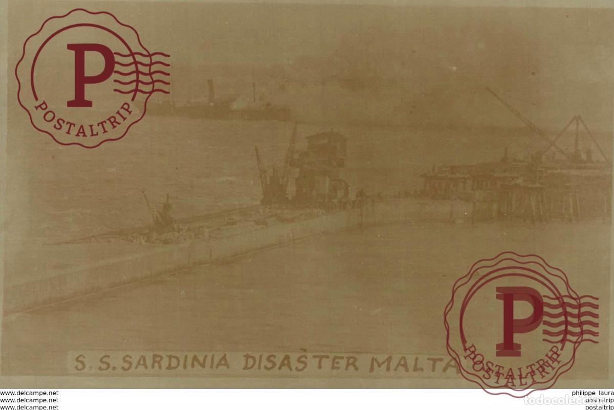 Postales: Fotopostal Malta S S SARDINIA DISASTER MALTA