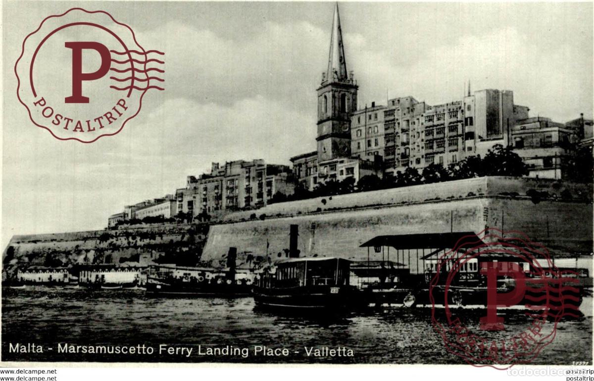 Postales: REAL PHOTO POSTCARD MARSAMUSCETTO FERRY LANDING PLACE VALLETTA MALTA