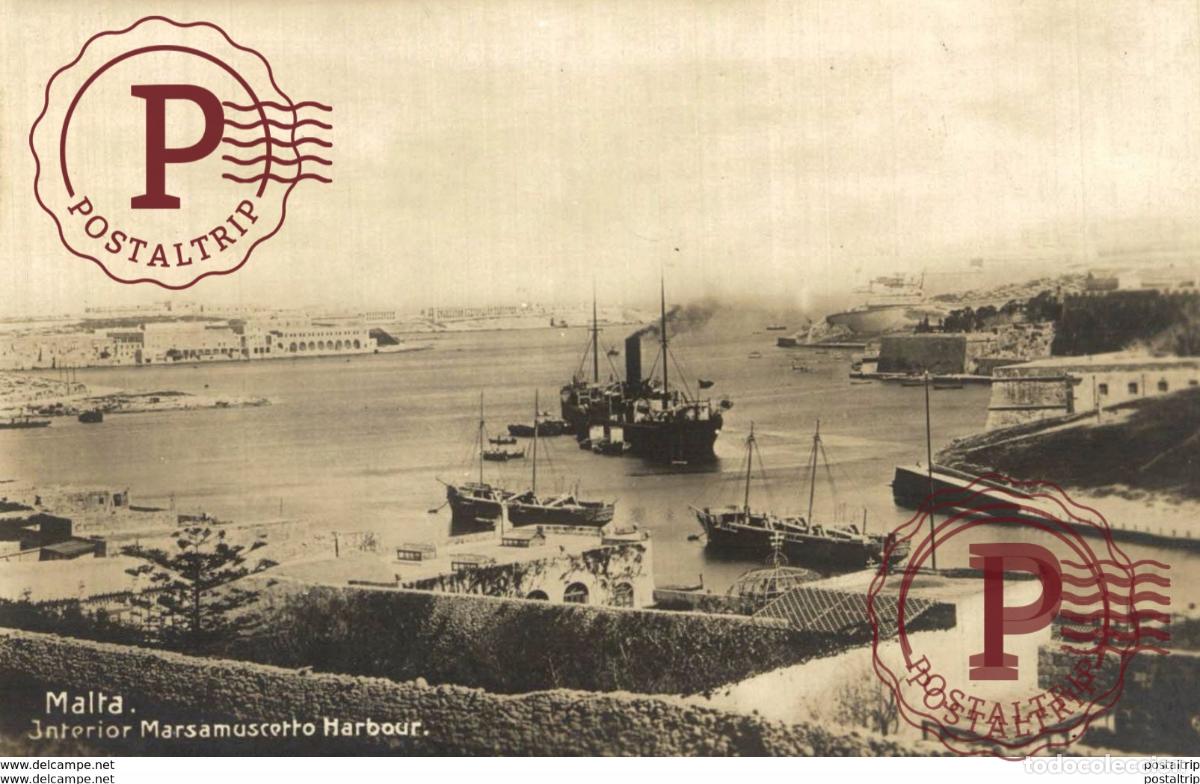 Postales: MALTA. MARSAMUSCETTO HARBOUR. INTERIOR. REAL PHOTO
