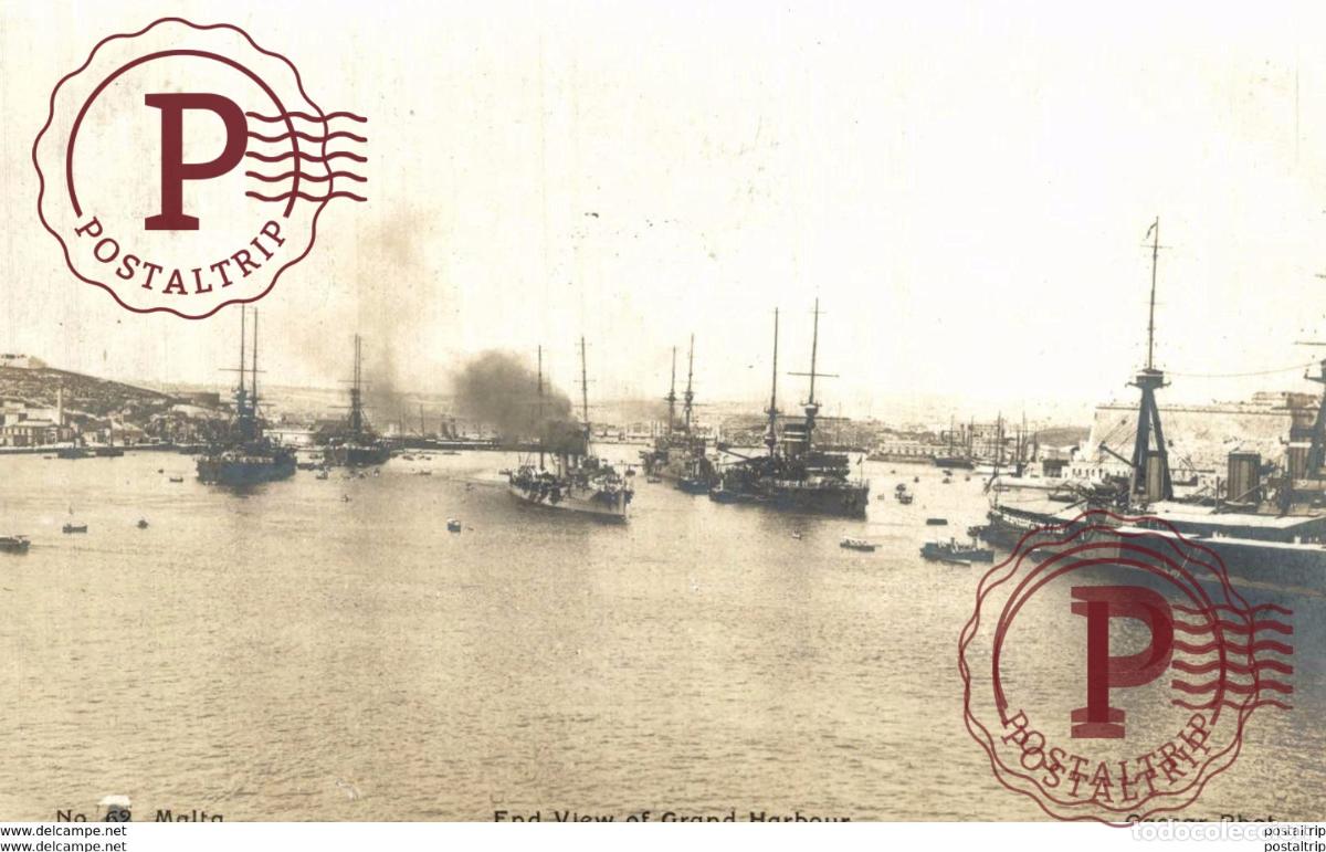 Postales: MALTA. END VIEW OF GRAND HARBOUR. CASSAR PHTO. REAL PHOTO