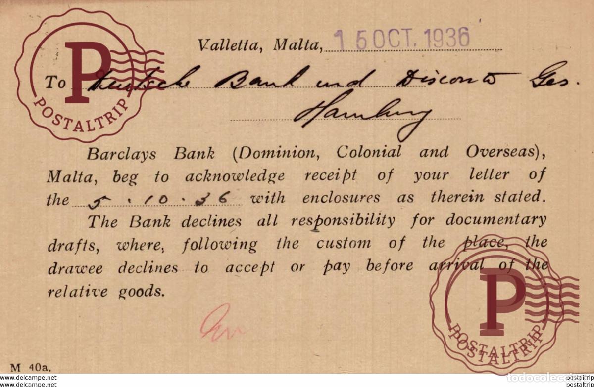 Postales: MALTA. BARCLAYS BANK - Foto 2