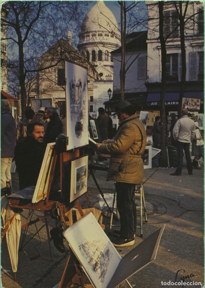 Postales: N&ordm; 1468-PAR&Iacute;S. Montmartre. La Place du Tertre, au fond, le Sacr&eacute;-Coeur. Sin circular. ED. LYNA PARIS