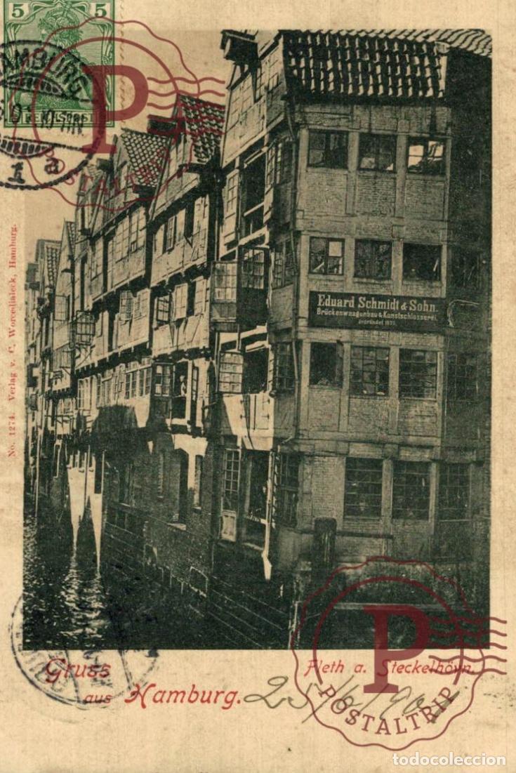 Postales: ALLEMAGNE - GRUSS AUS HAMBURG Fleth a. Steckelh&ouml;vn
