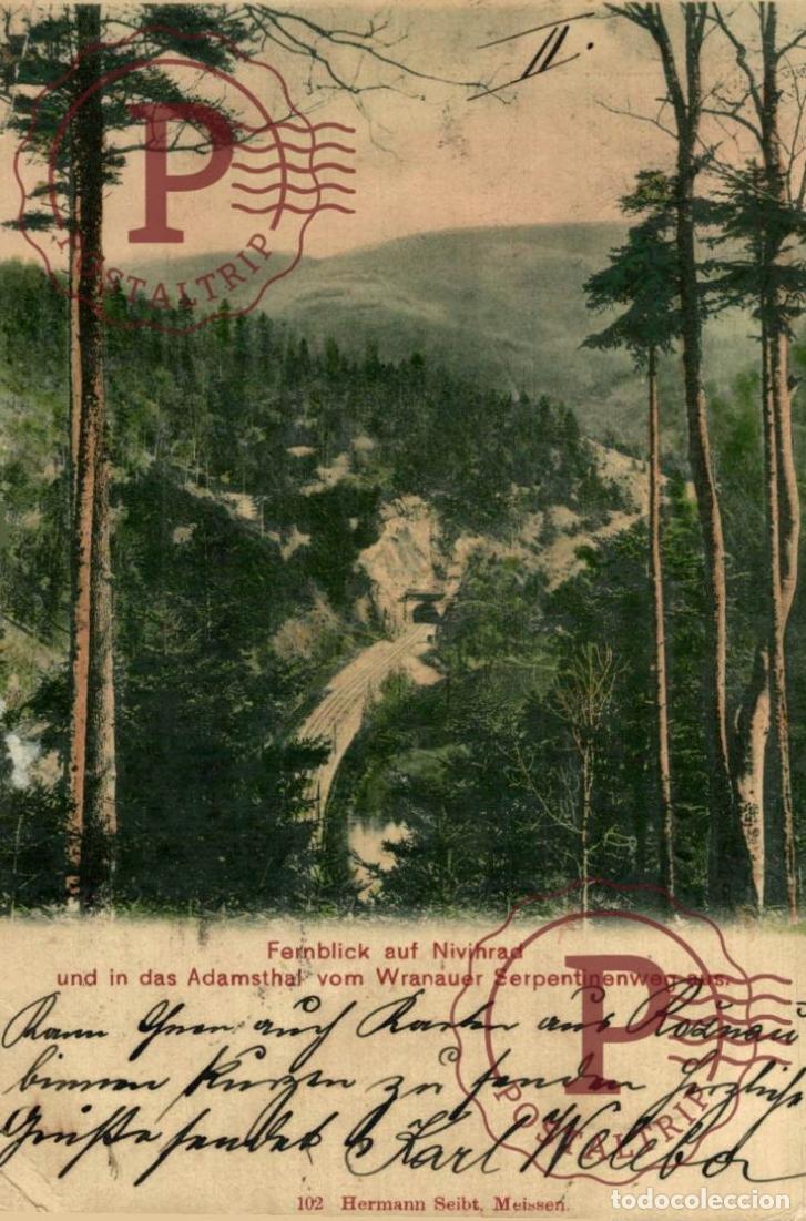 Postales: WRANAU - BRNO - Fernblick auf Nivihrad und in das Adamsthal vom Wranauer serpentinenweg aus
