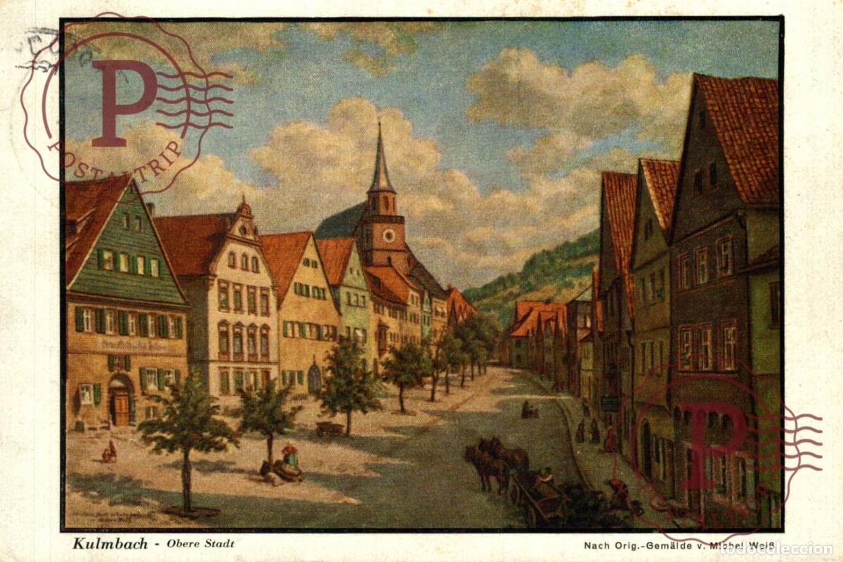 Postcards: Gem&auml;lde - Kulmbach - Obere Stadt - Wilhelm Wei&szlig; - E.C. Baumann