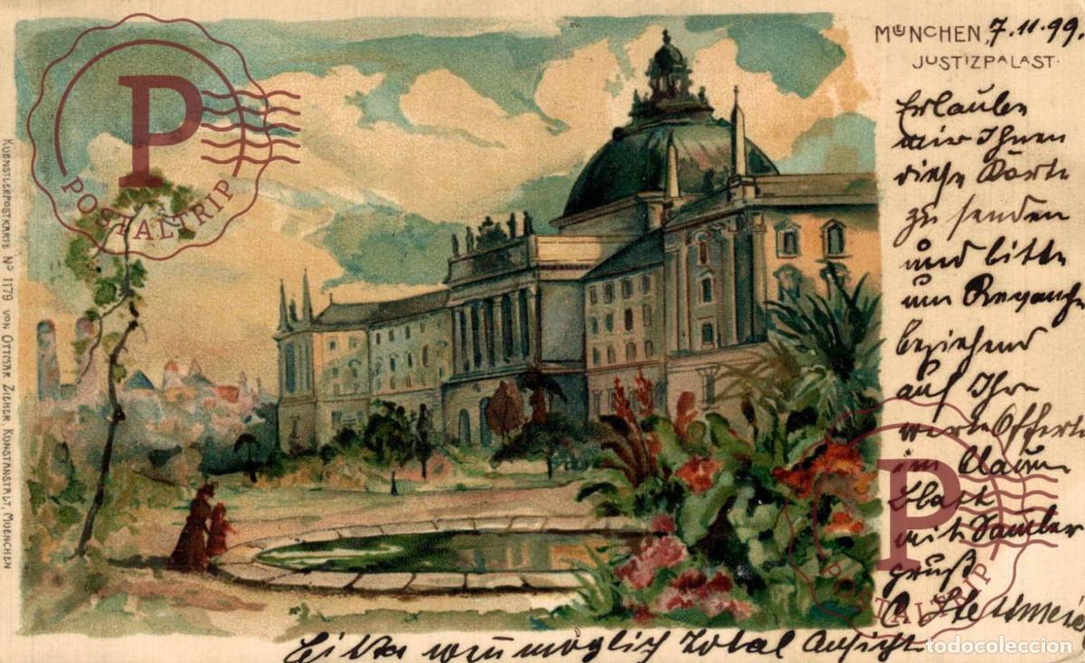 Cartoline: 1899 ALLEMAGNE BAVIERE M&Uuml;NCHEN MUNICH JUSTIZPALAST