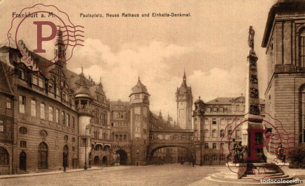 Postales: Frankfurt a.M. Paulsplatz Neues Rathaus u. Einheits-Denkmal