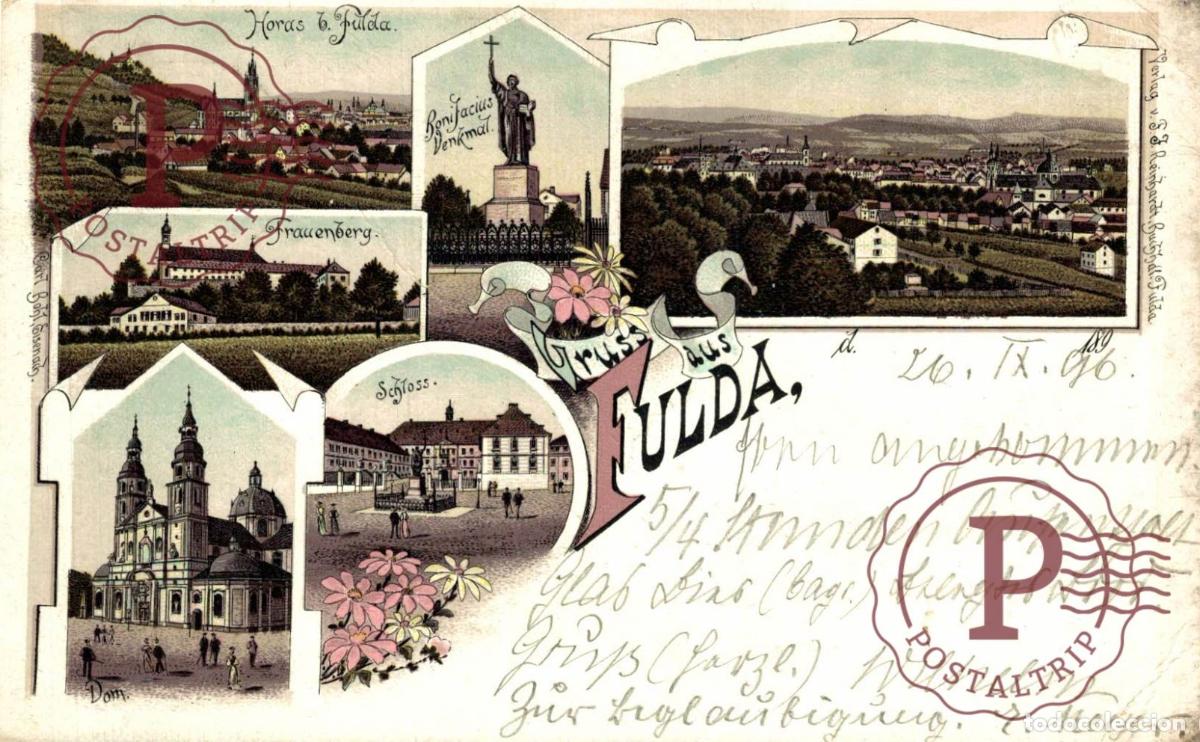 Postales: 1896 GRUSS AUS FULDA , Litho