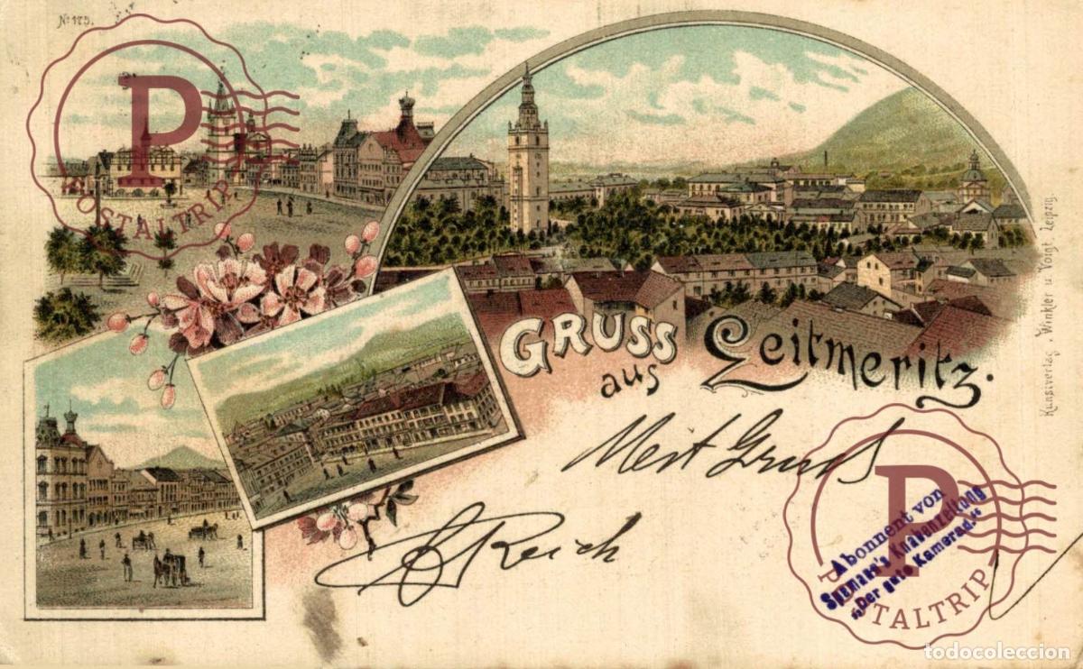 Postales: GRUSS AUS LEITMERITZ Litho TCHEQUIE Rep&uacute;blica Checa