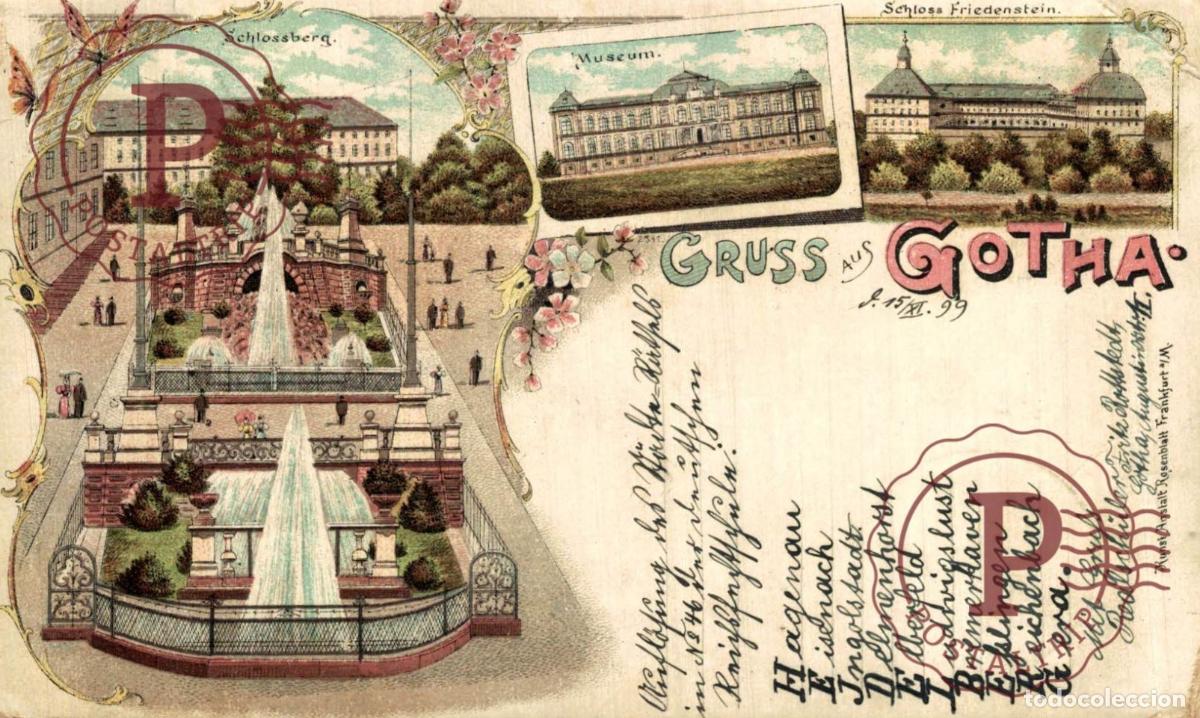 Postales: 1899 Gruss aus GOTHA Litho