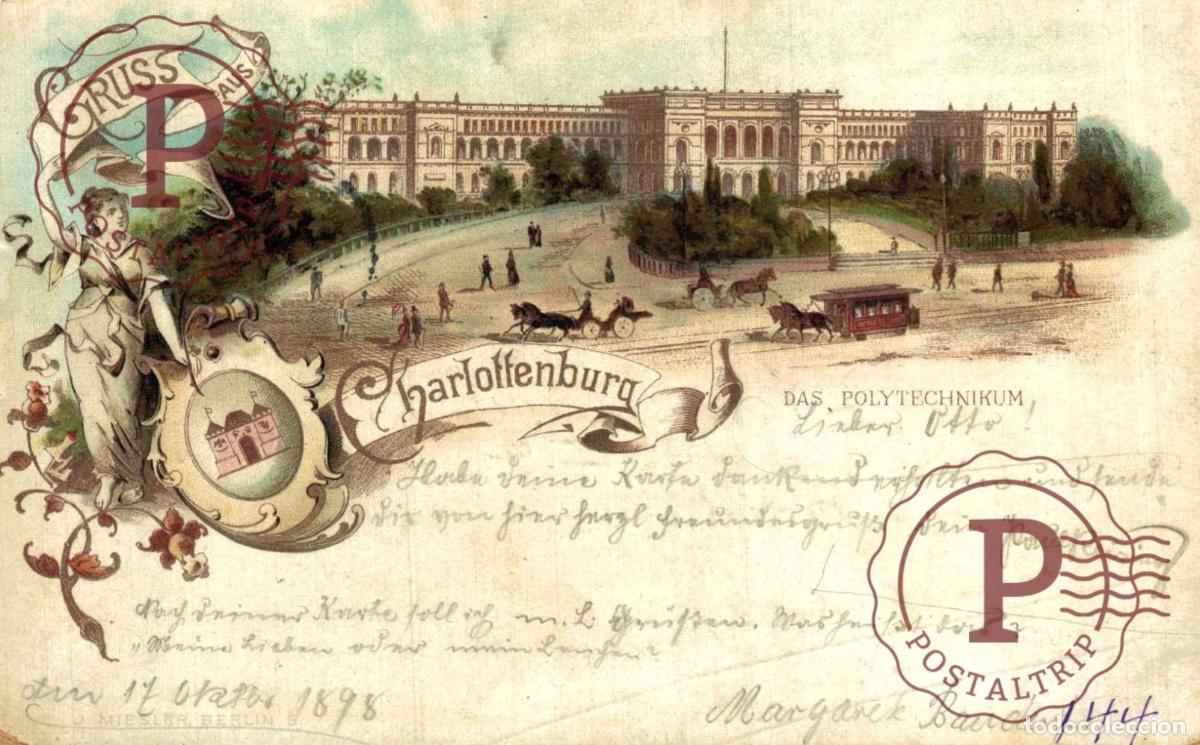 Postales: 1898 GRUSS AUS CHARLOTTENBURG POLYTECHNIKUM Litho