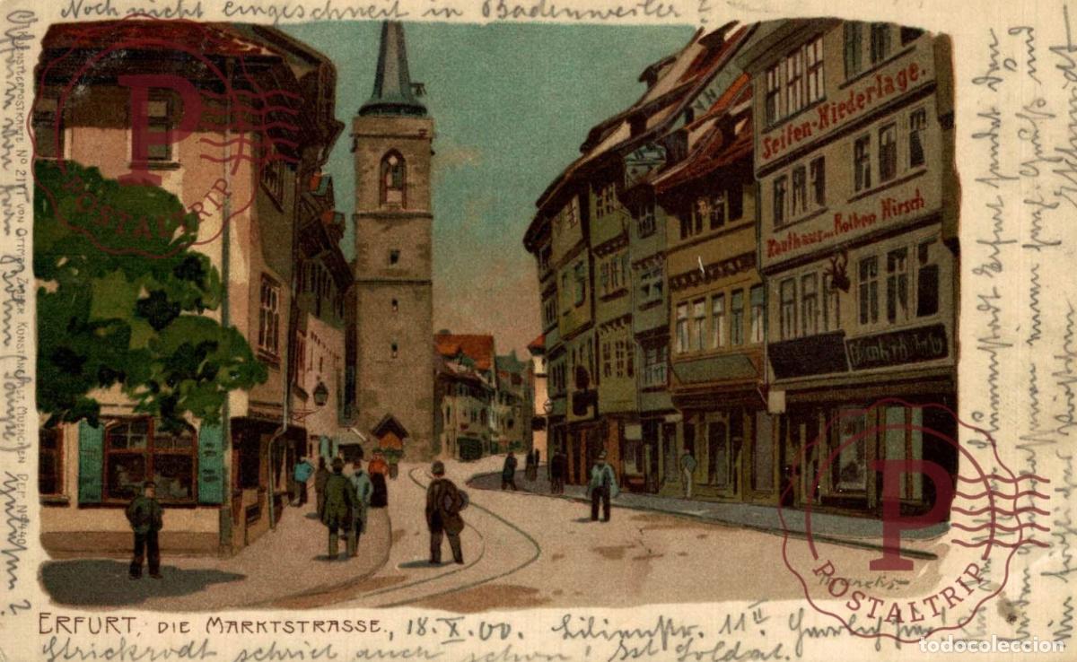 Postales: ERFURT MARKTSTRASSE 1900