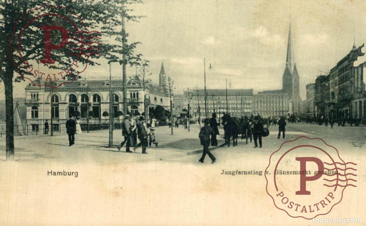 Postales: HAMBURG JUNGFERNSTIEG GANSEMARKT GESEHEN