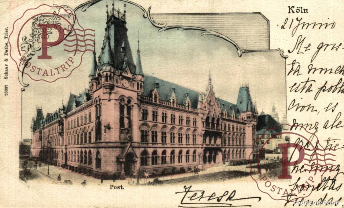 Postales: KOLN POST CORREOS LITHO 1901 NACH CADIZ ESPA&Ntilde;A