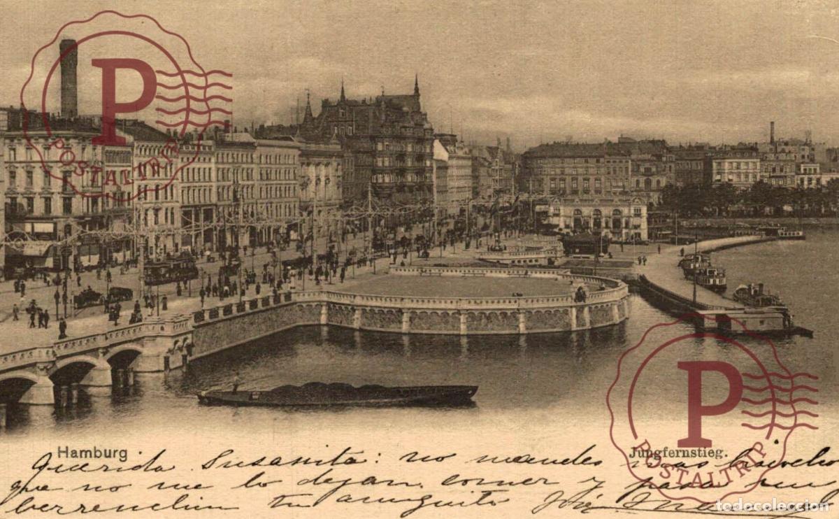 Postales: Hamburg - JUNGFERNSTIEG SPANISH STAMP ESPA&Ntilde;A NACH CADIZ