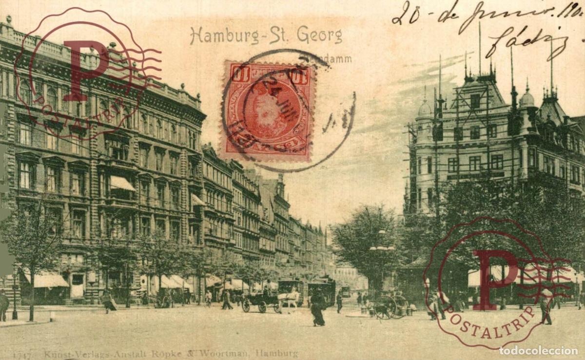Postales: Hamburg - ST GEORG SPANISH STAMP ESPA&Ntilde;A NACH CADIZ