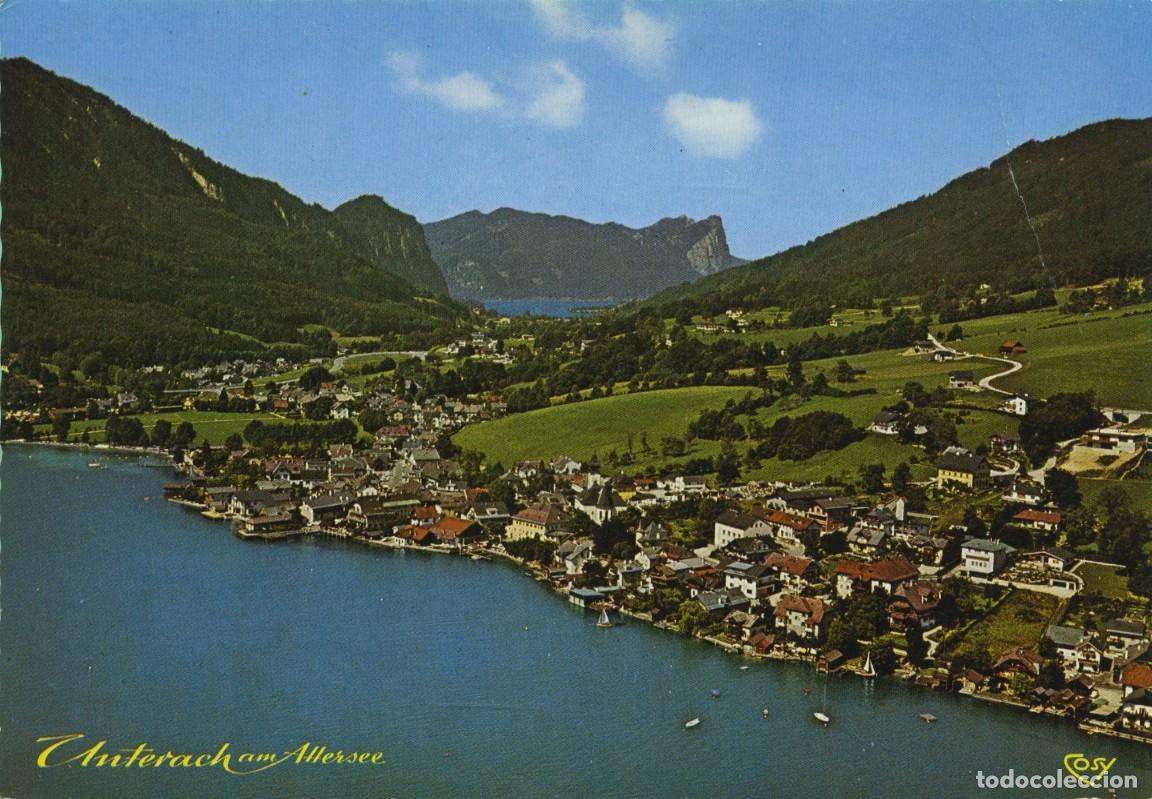 Postales: Nr. S 1204-SALZKAMMERGUT. Austria. Unterach am Attersee, un popular balneario, y vista a&eacute;rea. Sin ci