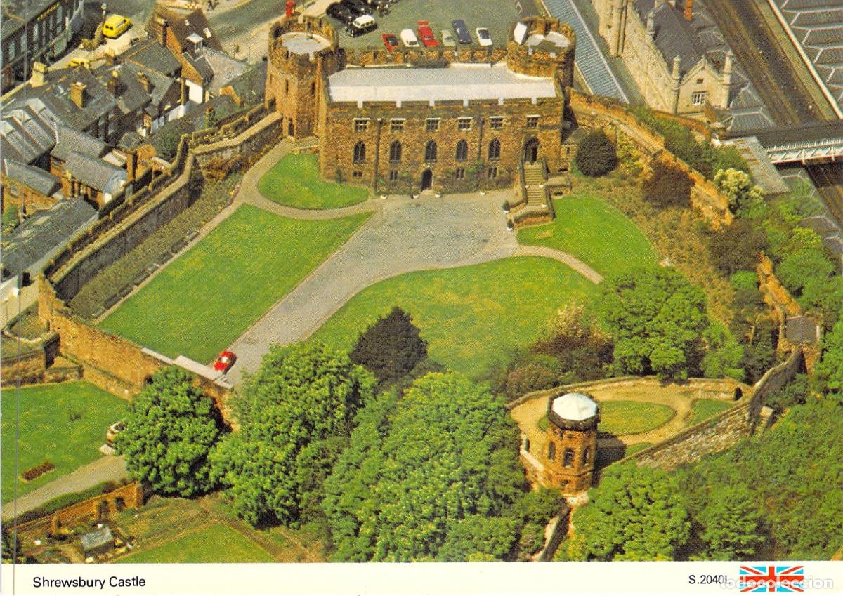 Postales: Postal de Vista A&eacute;rea del Castillo de Shrewsbury, Inglaterra