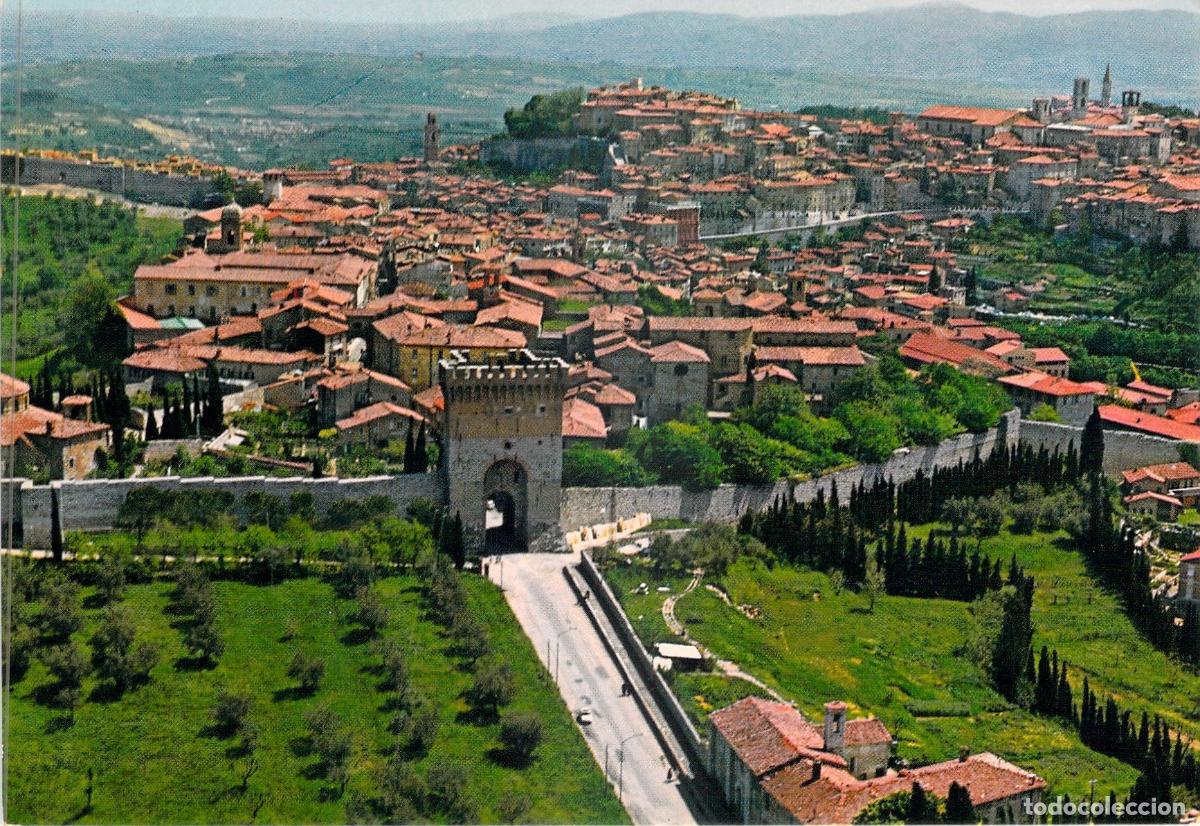 Postales: Postal de Perugia Italia Torre de San Angelo y Vista A&eacute;rea