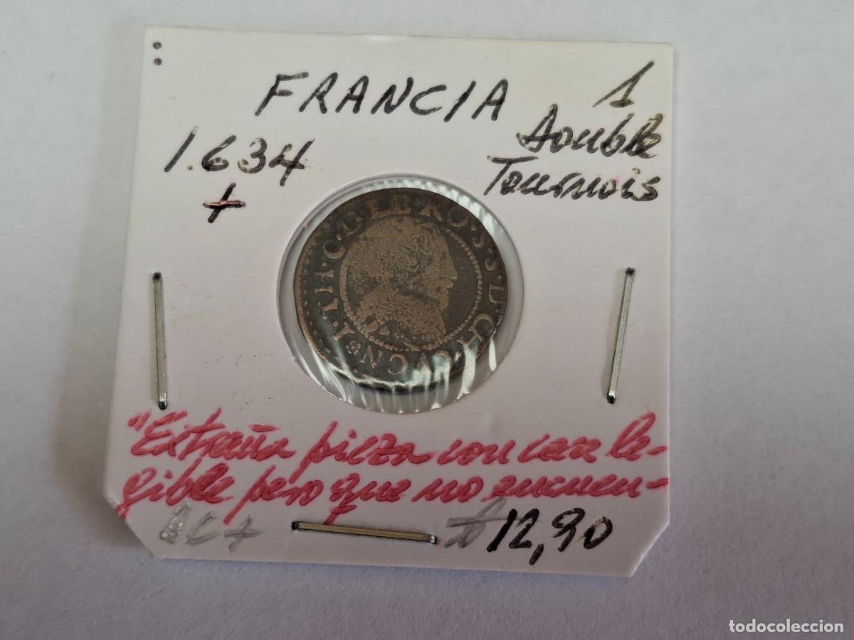 Postales: 1 DOUBLE TOURNOIS de 1635 FRANCIA en BC+
