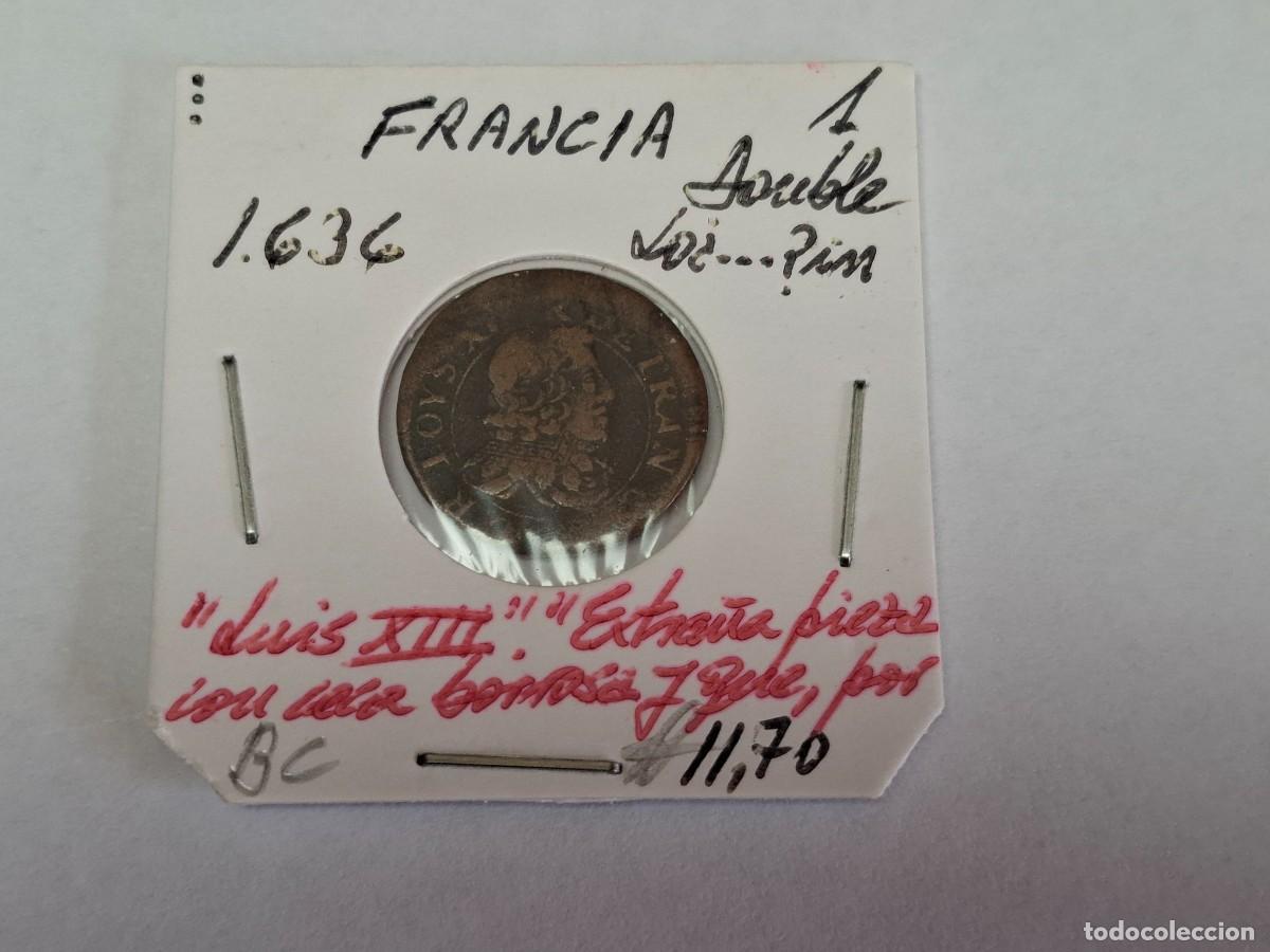 Postales: 1 DOUBLE TOURNOIS de 1636 FRANCIA en BC