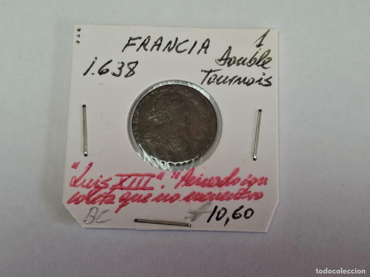 Postales: 1 DOUBLE TOURNOIS de 1638 FRANCIA en BC