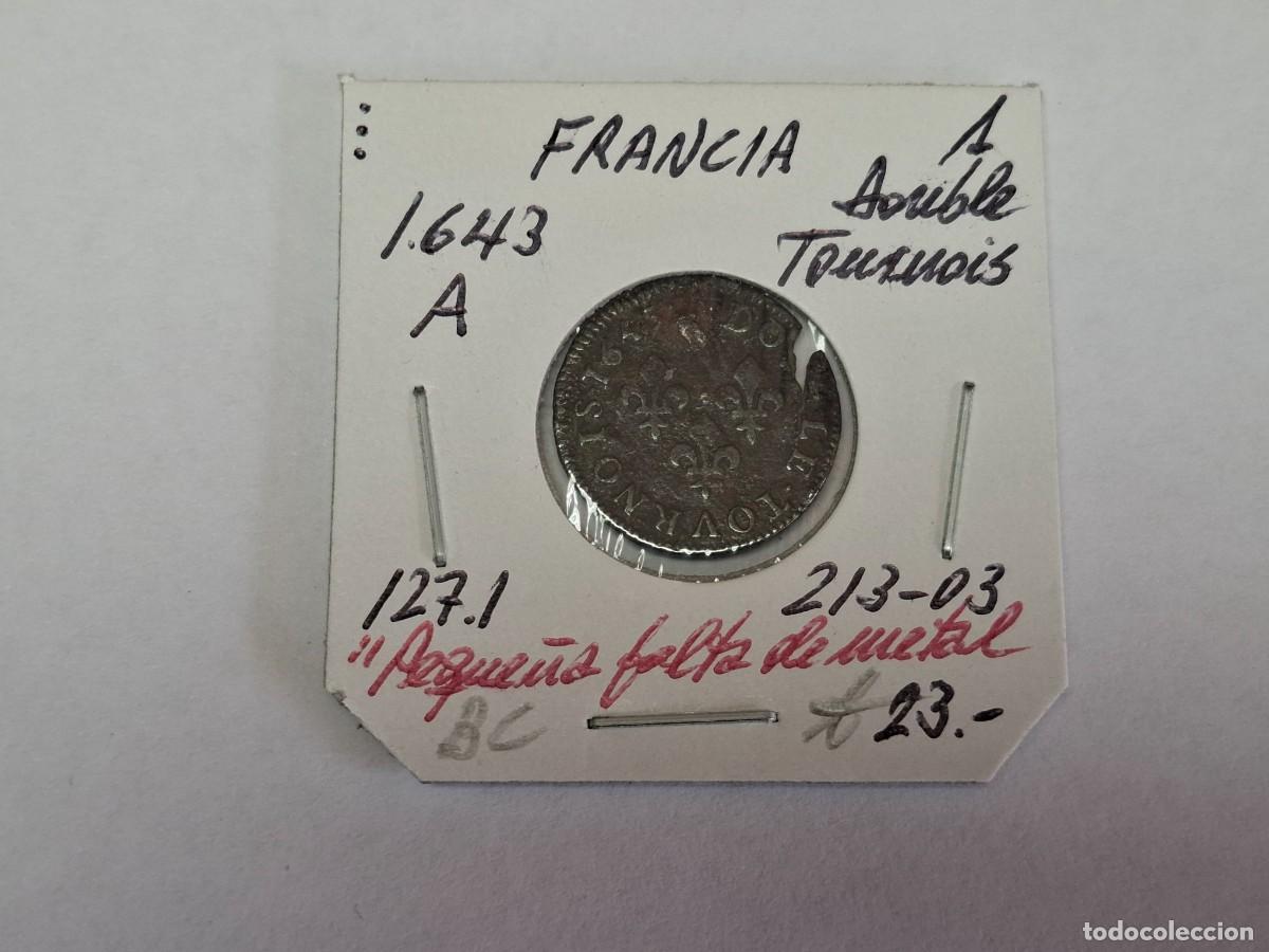 Postales: 1 DOUBLE TOURNOIS de 1643 A KM 127.1 FRANCIA en BC