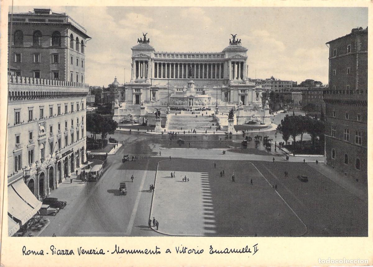 Postales: Postal de Roma: Piazza Venezia y Monumento a Vittorio Emanuele II